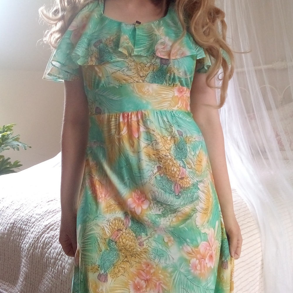 Montgomery Ward Vintage Toucan Print Dress